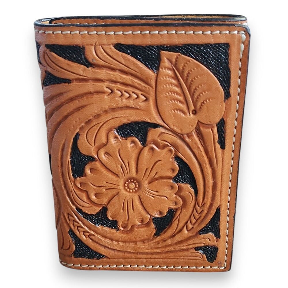 Twisted-X Ranger Western Floral Tooled Leather Tri Fold Wallet XH-108T